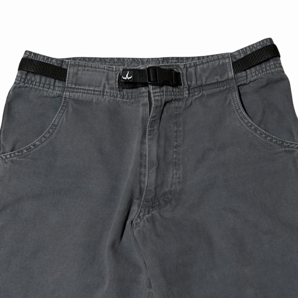 Vintage Prana Pants Mens Small Belted Climbing Gray Canvas USA Made Gorpcore - Picture 2 of 9